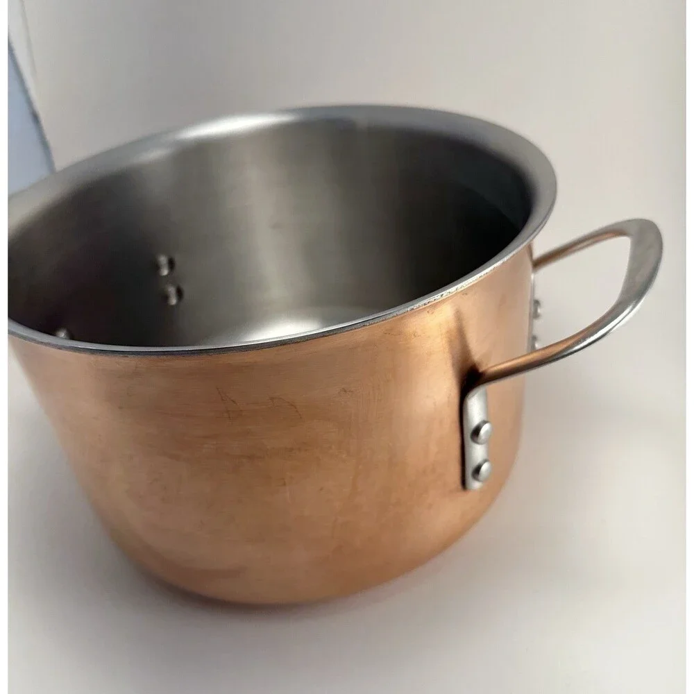 Calphalon Copper Tri-Ply Stainless Steel 6 Qt Stock Pot w/Lid 10